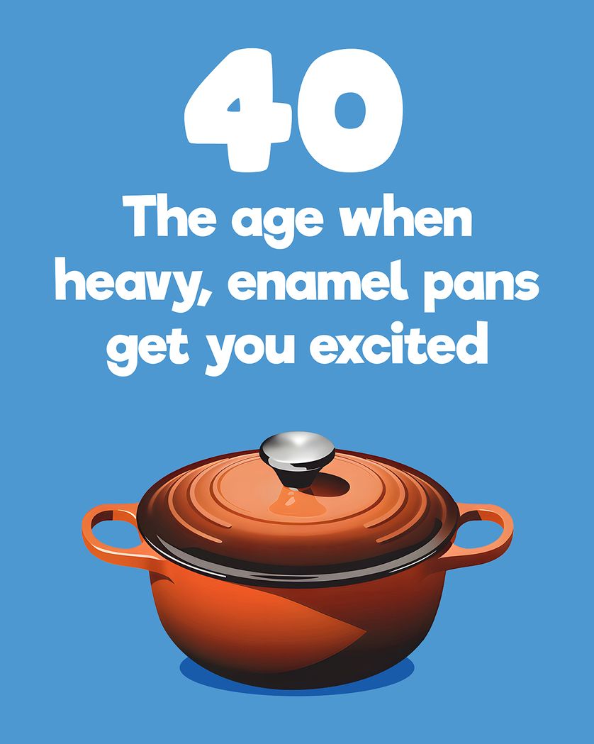 Card design "Le Creuset 40 - milestone group birthday ecard"