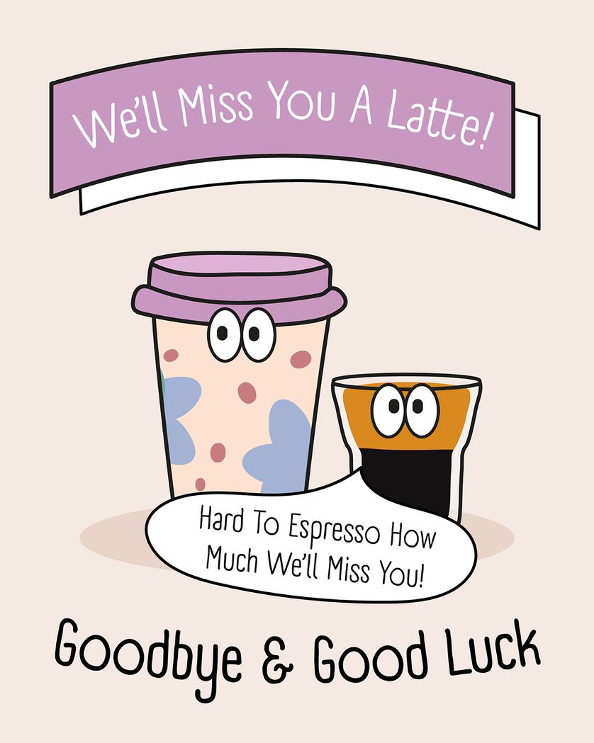 Card design "Coffee farewell - group leaving ecard"