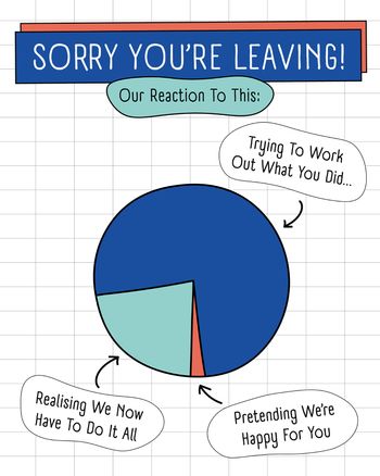 Use Pie Chart of sadness - group leaving ecard