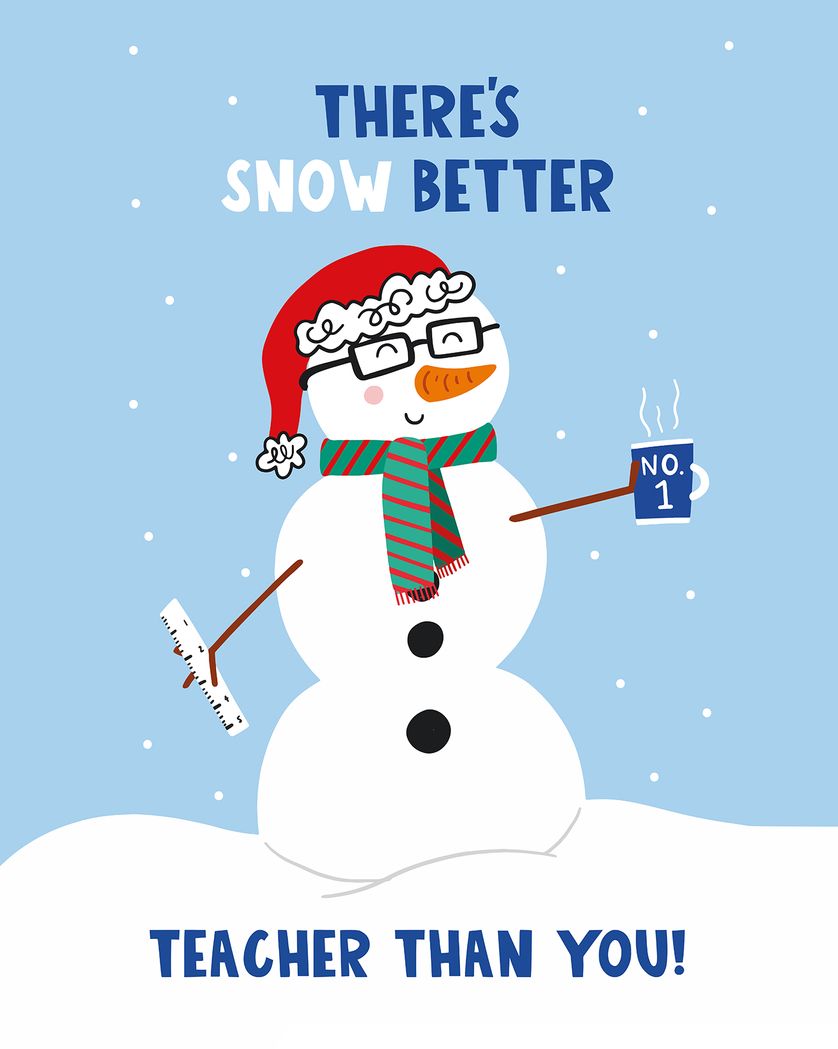 Card design "Snowman - Group teacher Christmas ecard"