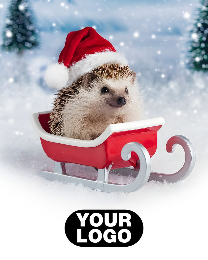 Card design "Sledgehog - personalised group christmas card"