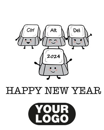 Use Ctrl Alt Del 2024 - personalised group new year company ecard