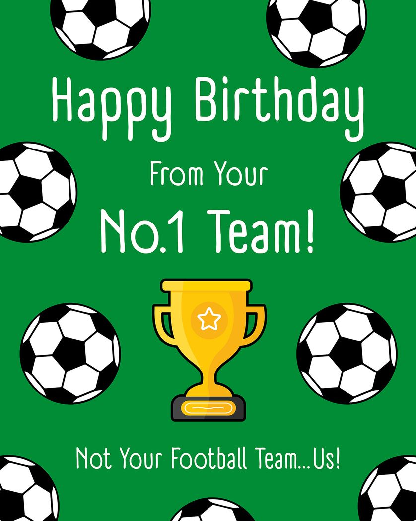 Card design "No.1 team  - group birthday ecard"