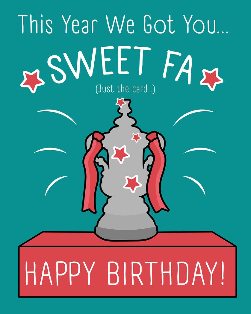 Card design "Sweet FA - group Birthday ecard"