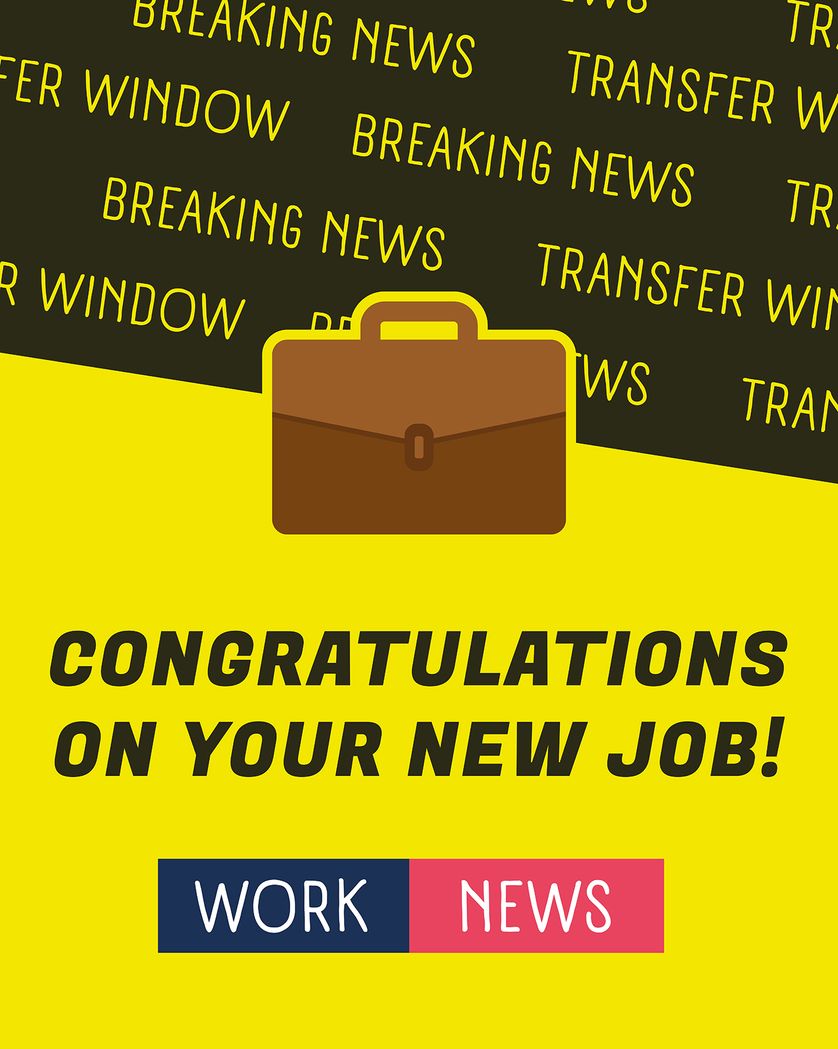 Card design "Sky Sports News - group congratulations new job ecard"