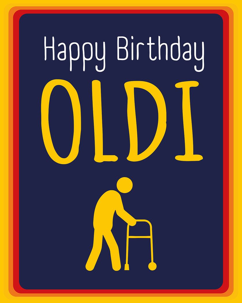 Card design "Aldi spoof  - group birthday ecard"