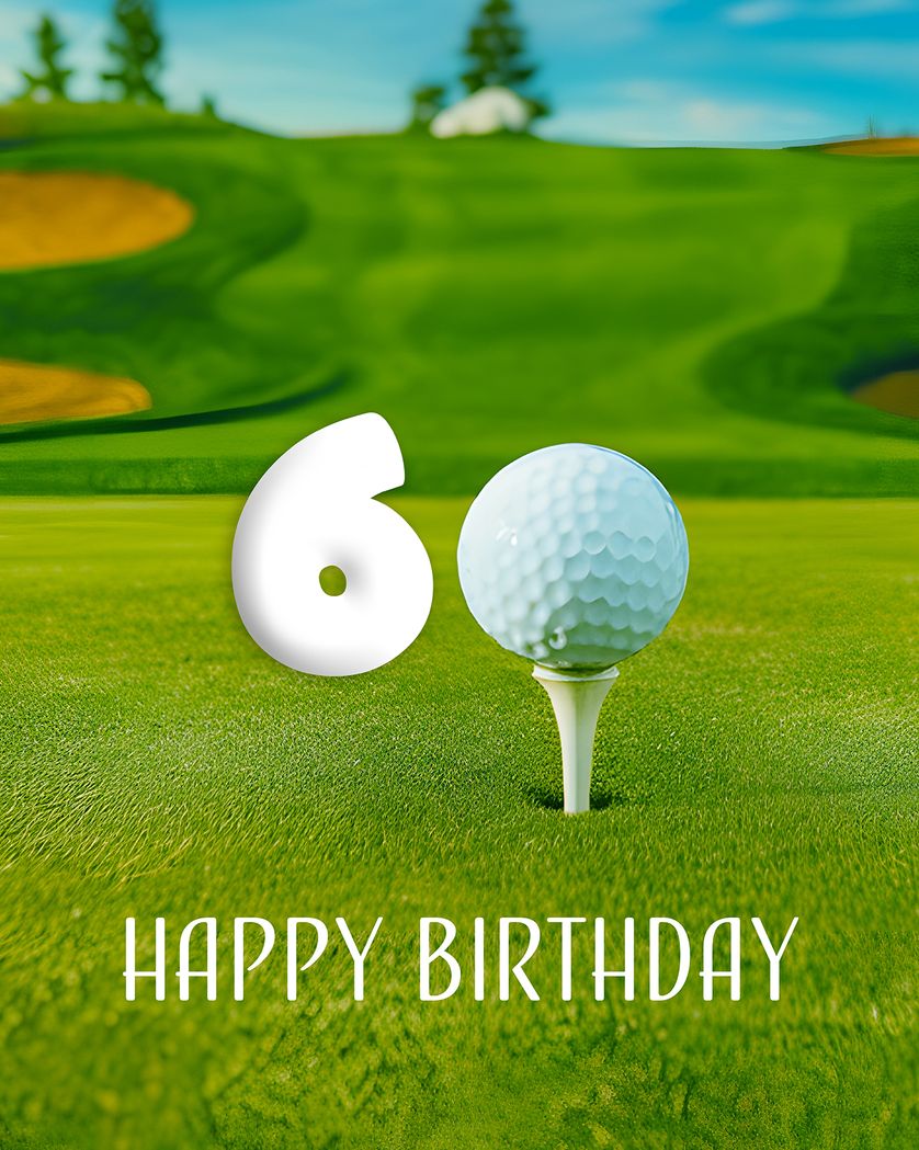 Card design "Golfer 60  - group birthday ecard"