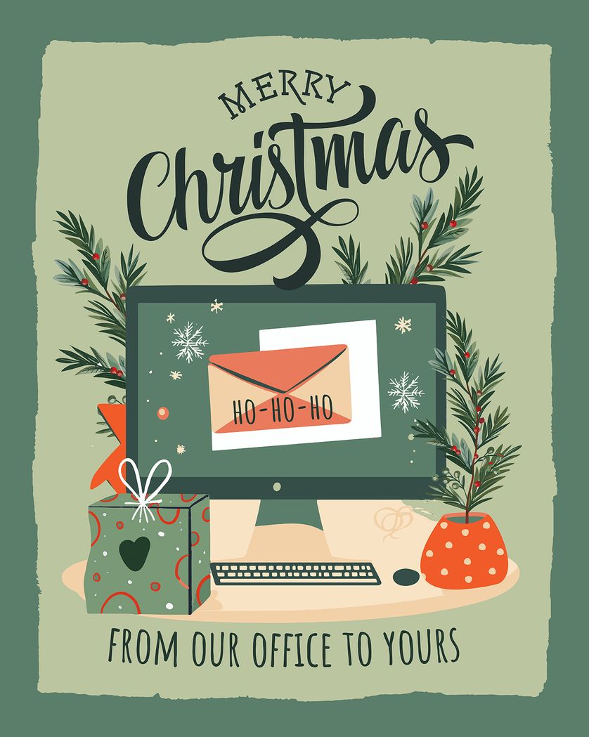 Card design "Christmas at work - group ecard"