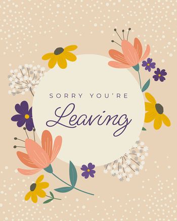 Use Floral  - group leaving card