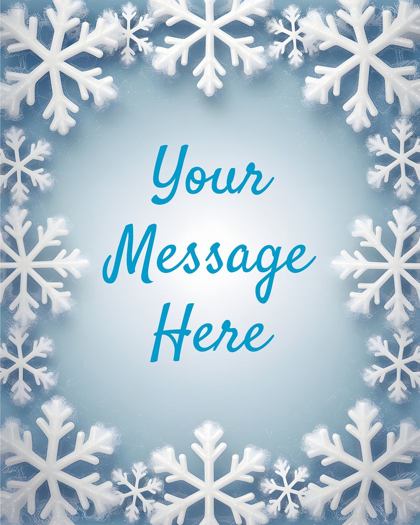 Card design "Snowflake border - Group personalised message ecard"