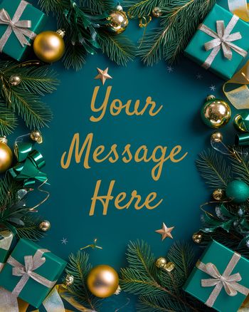 Use Christmas green theme - personalised Christmas message ecard