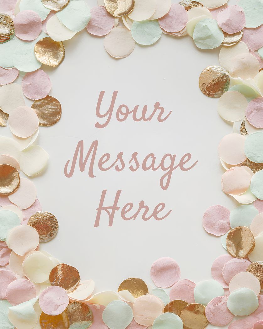 Card design "Pretty Confetti - Personalised Wedding Message"