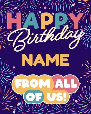 Use Fireworks - personalised group birthday ecard