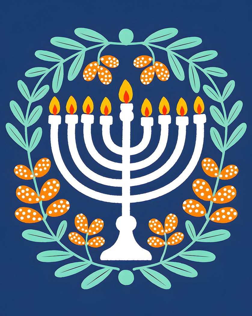 Card design "Bright Hanukkah - group ecard"