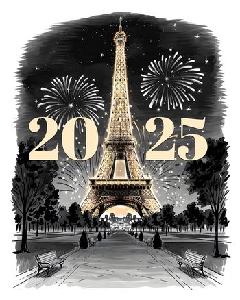 Use New year in Paris - group ecard