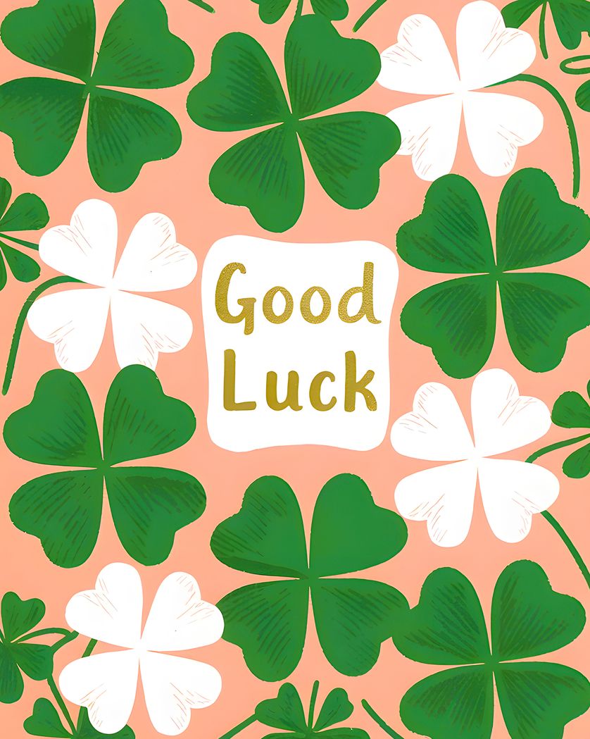 Card design "Clover overload - group good luck card"