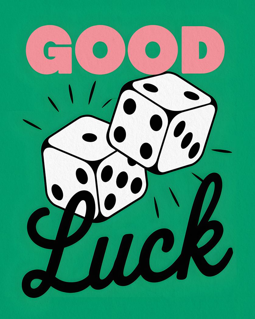 Card design "Lucky Dice - group good luck ecard"