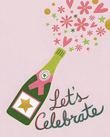 Use Champagne fizz - group Birthday ecard