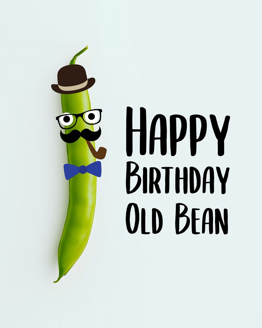 Card design "Runner bean -group Birthday ecard"