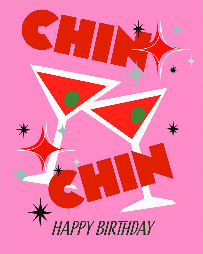 Card design "Cheers - group birthday ecard"