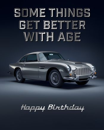 Use Aston Martin - group Birthday ecard