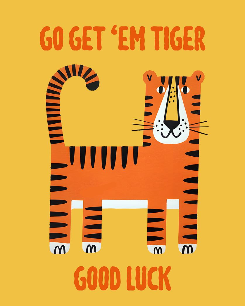 Card design "Lucky tiger. - group good luck ecard"