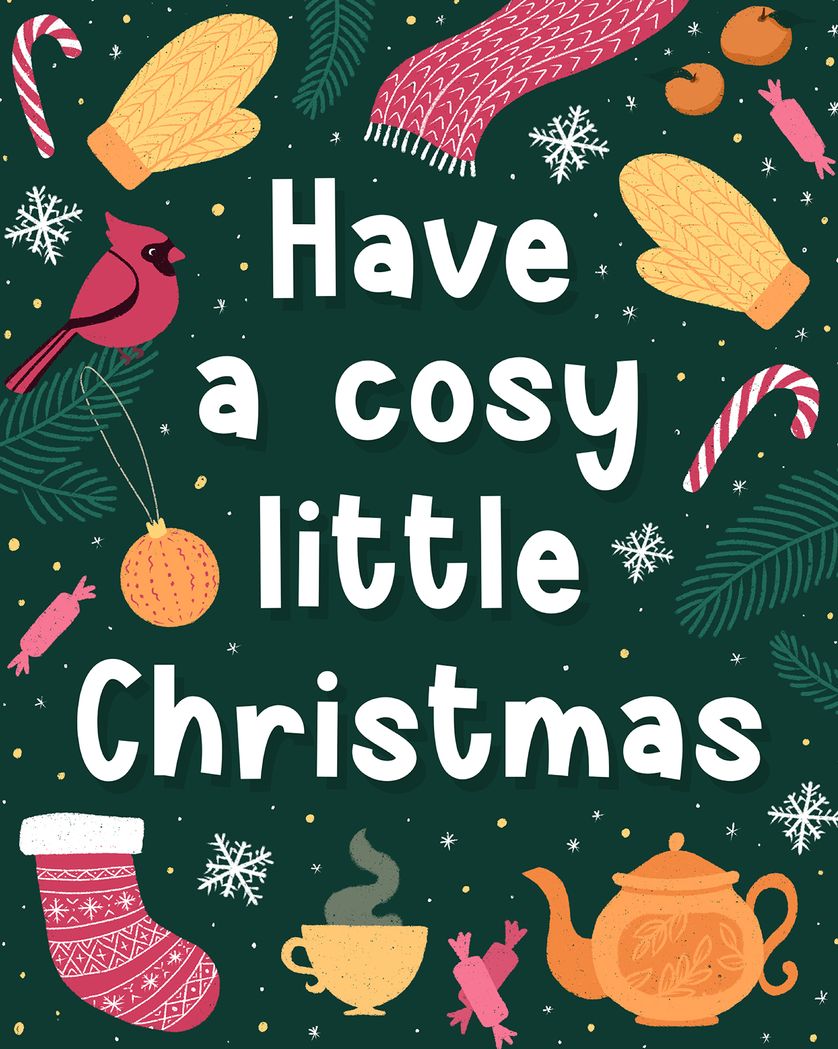 Card design "Cosy Christmas - group Christmas ecard"