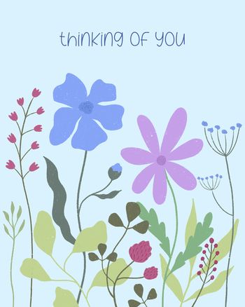 Use Wild flowers - group Get well card