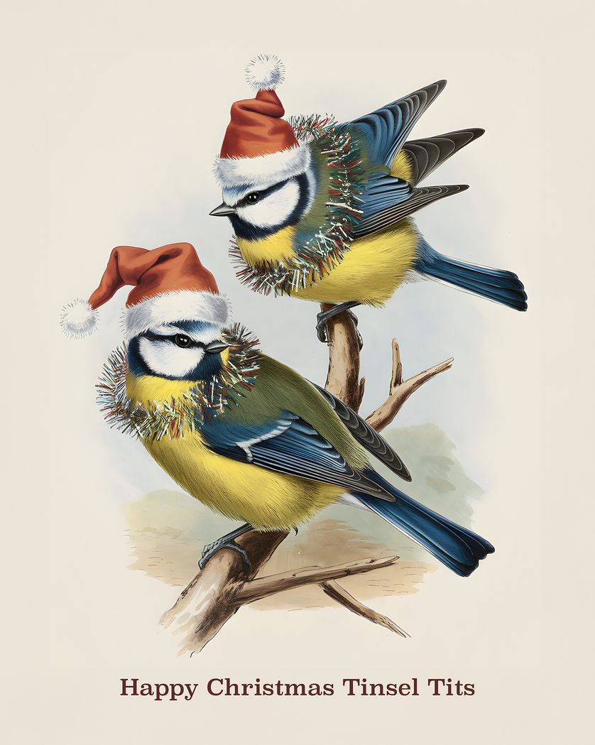 Card design "Rude Birds - Group Christmas ecard"