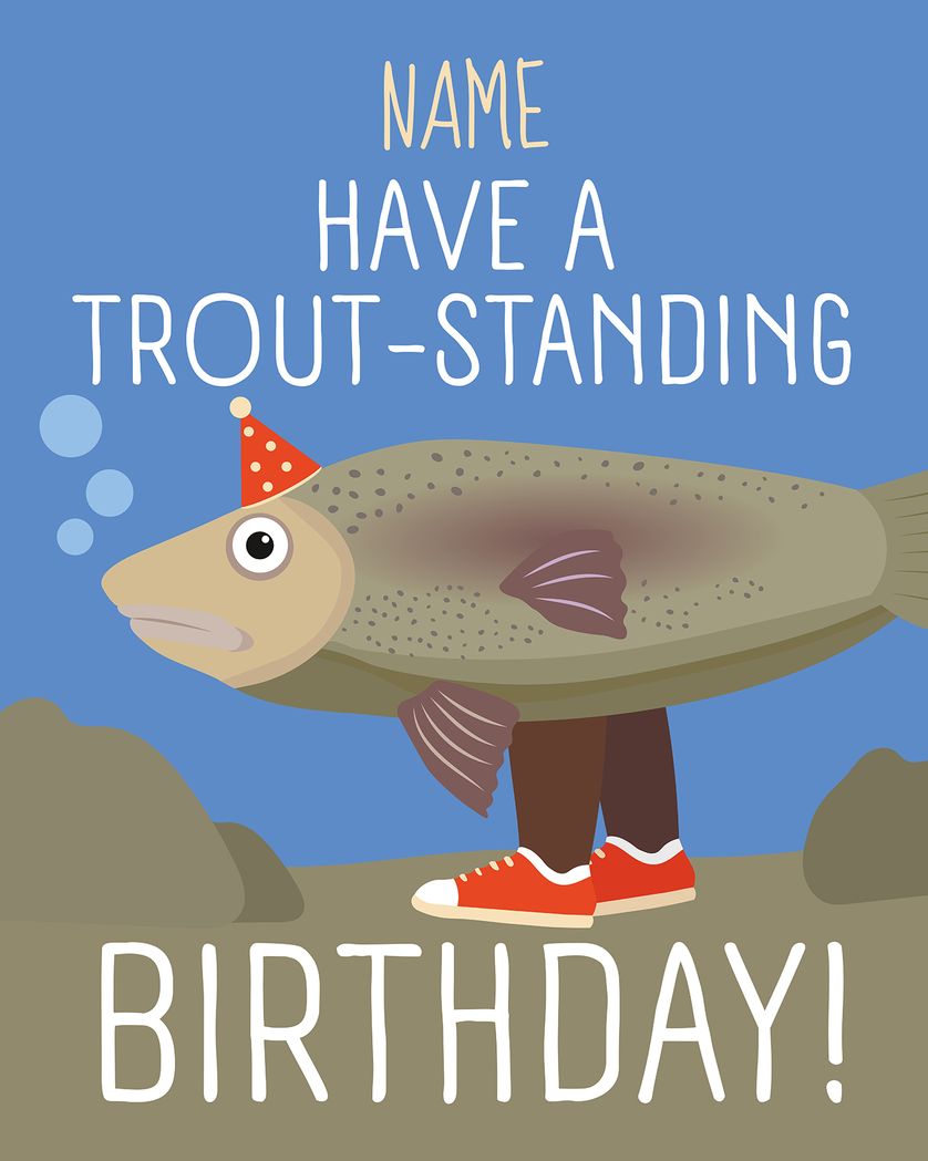 Card design "Fish Legs - personalised Group Birthday card"