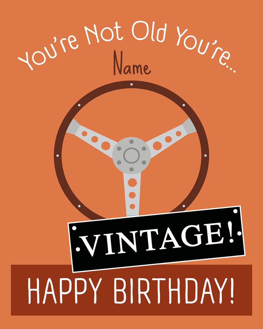 Card design "Vintage - personalised group birthday card"