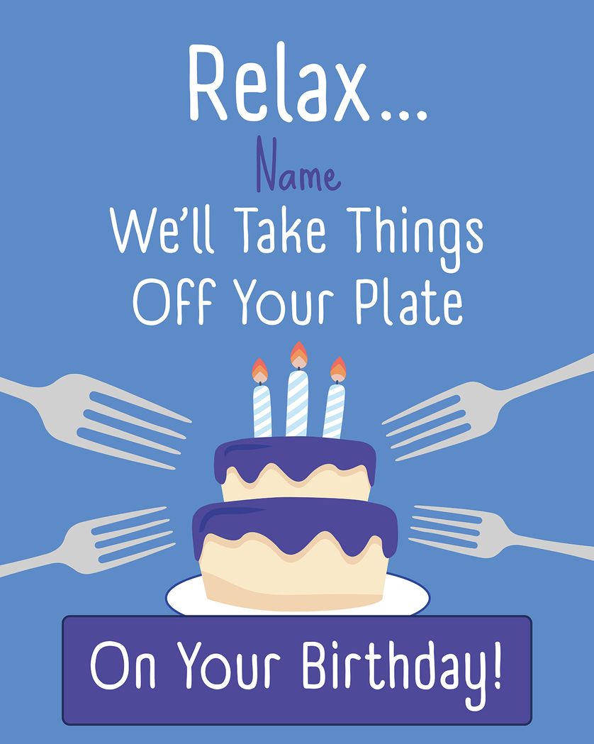 Card design "Plate full of cake - personalised group birthday ecard"