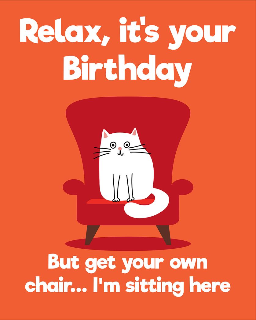 Card design "Relax...but not here - group Birthday ecard"