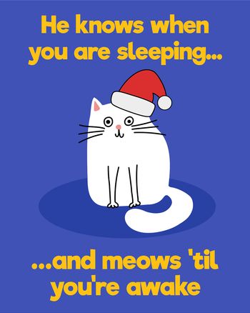 Use Christmas cat - group Christmas ecard