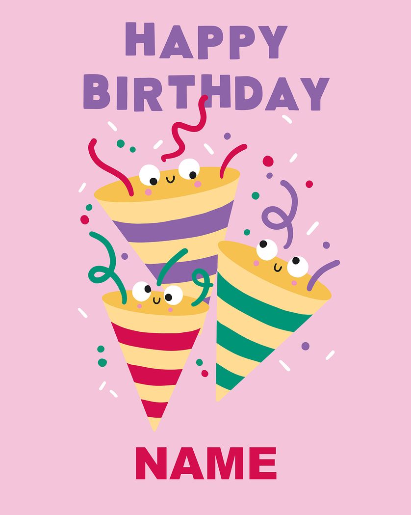 Card design "Birthday cones - personalised Birthday ecard"