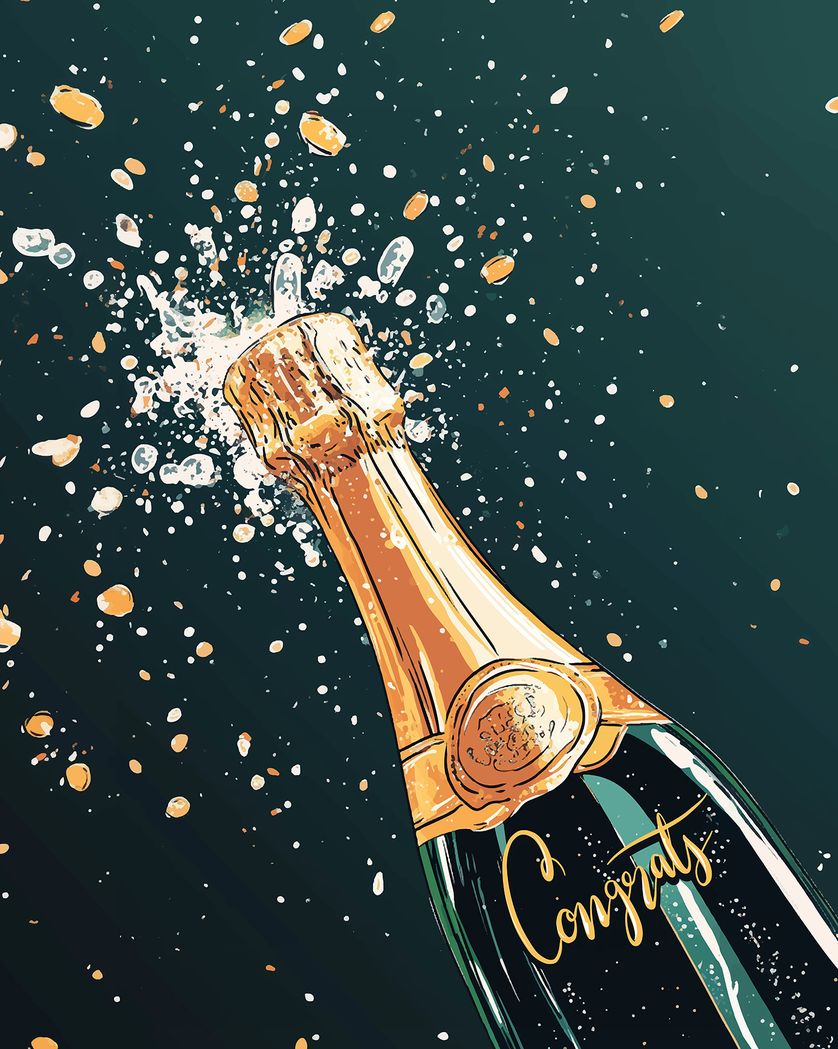 Card design "Champagne - group congrats ecard"