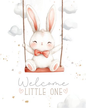 Use sweet bunny - group new baby ecard