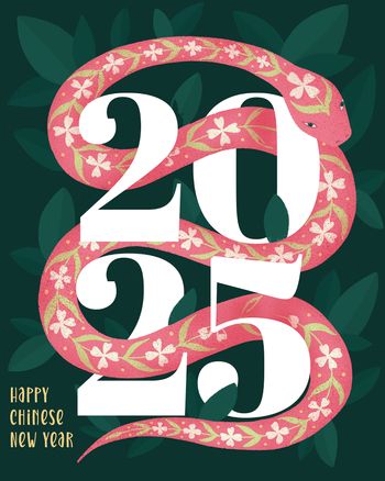 Use Year of the snake - group New Year ecard