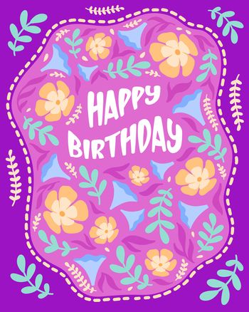 Use Trippy Birthday Flowers- group ecard