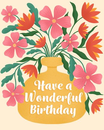 Use Birthday Vase - group ecard