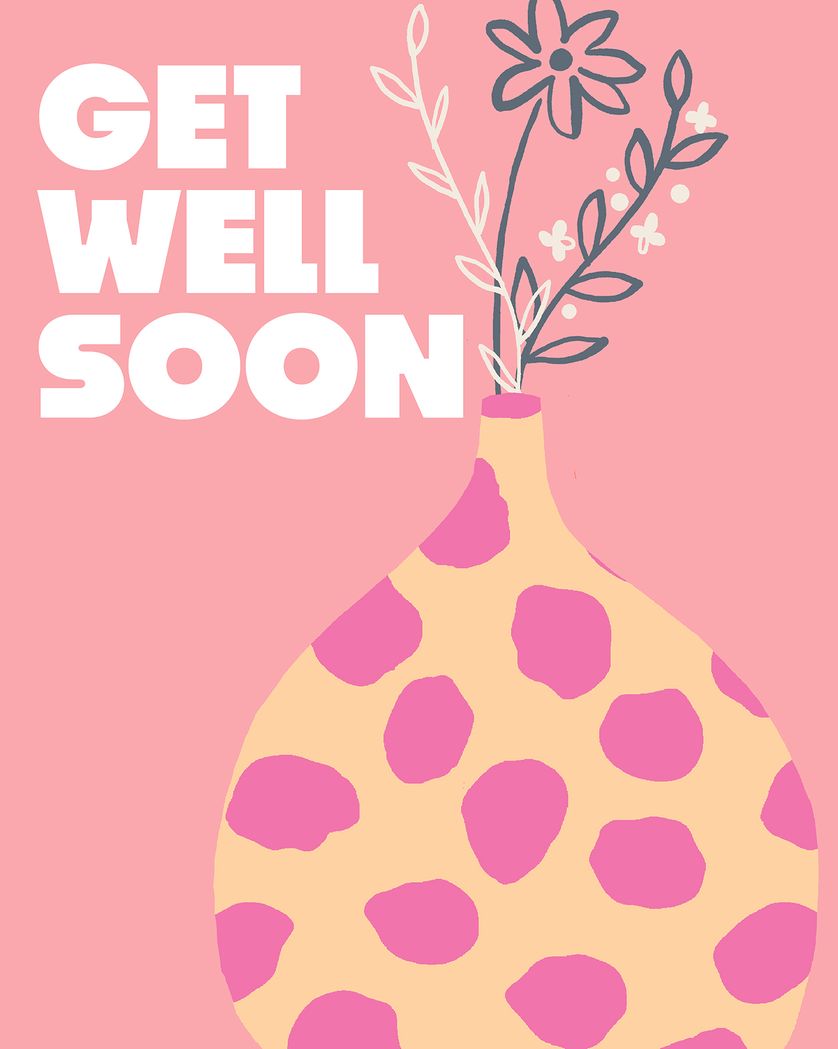 Card design "Bold vase - group get well eacrd"