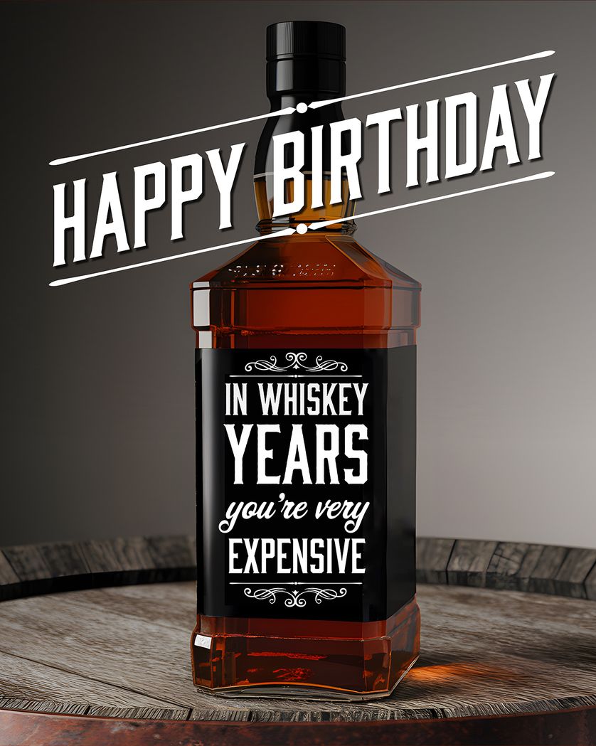 Card design "Jack Daniels. - group birthday ecard"