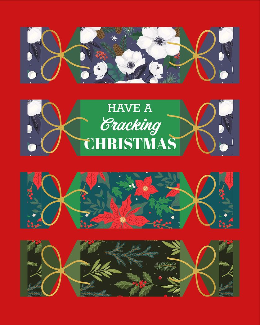 Card design "Cracker - group Christmas ecard"