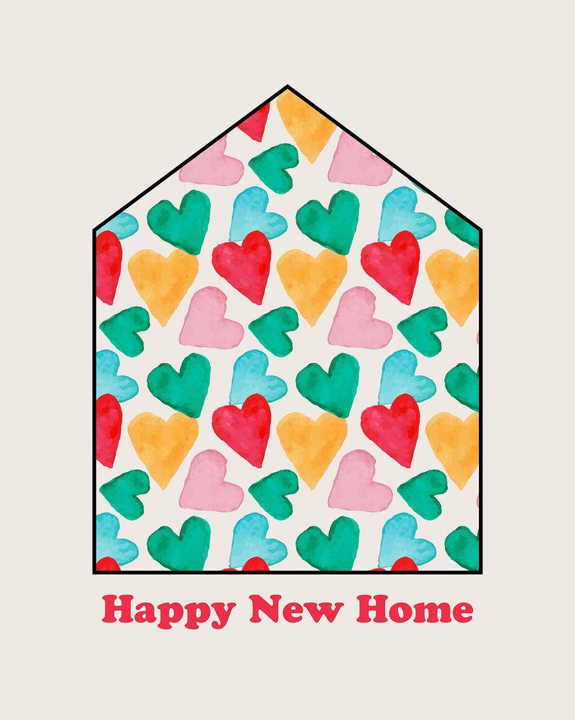 Card design "Home is where the heart is"