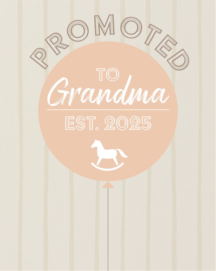 Card design "Promoted to Grandma - New baby ecard"