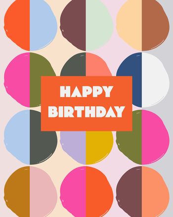 Use Mid century geo - group Birthday ecard