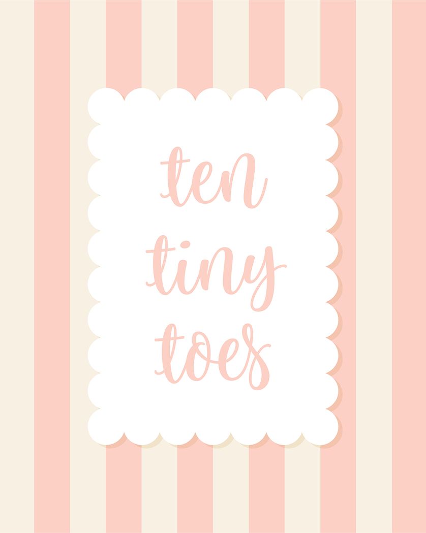 Card design "Tiny toes. - group Baby girl ecard"