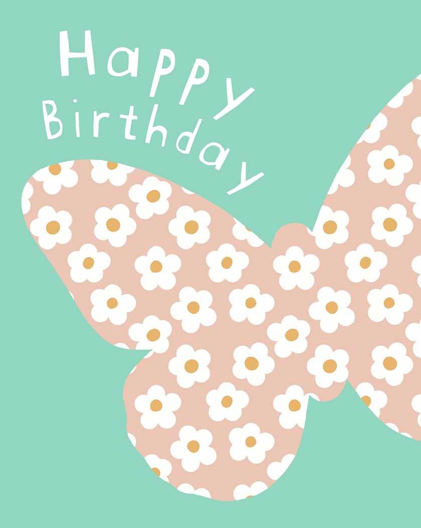 Card design "Bold butterfly - group birthday ecard"