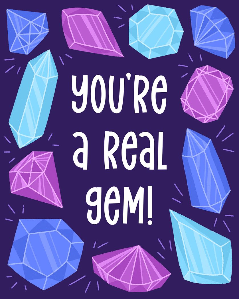 Card design "Gemstones - group thank you ecard"