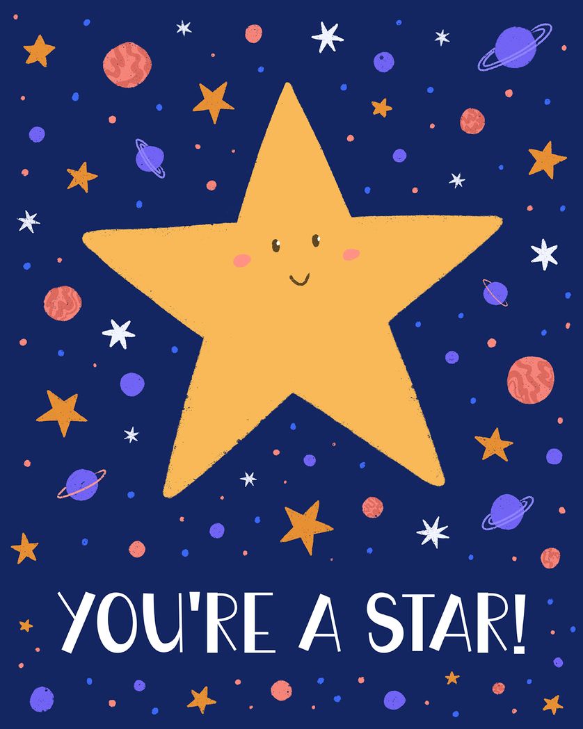 Card design "Happy Star - group thank you ecard"